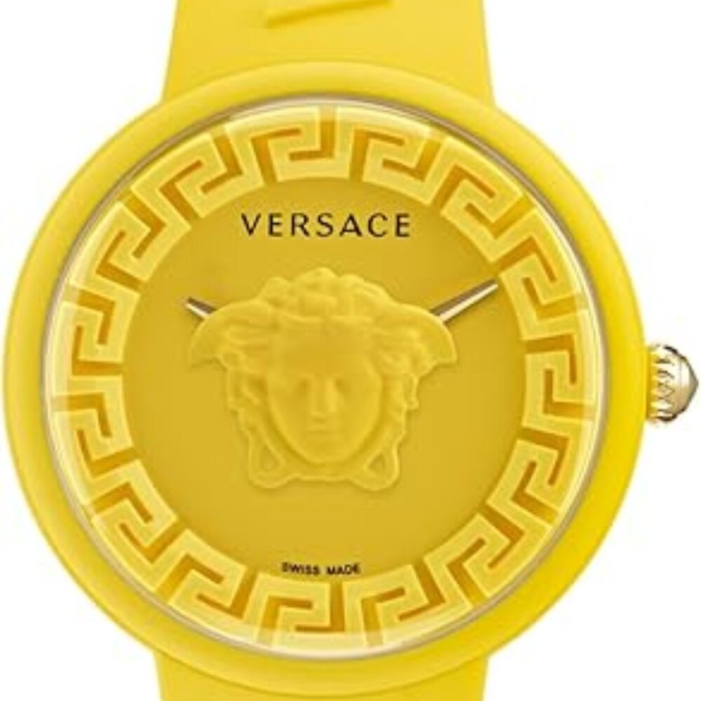Versace Medusa Pop Silicone Strap Watch, 39mm ( Yellow)